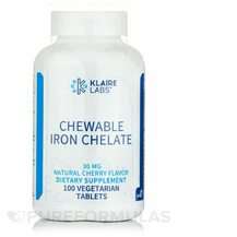 Chewable Iron Chelate Natural Cherry Flavor, Жувальне Залізо, ...
