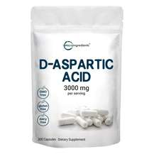 Micro Ingredients, L-Аспартат, D-Aspartic Acid, 300 капсул