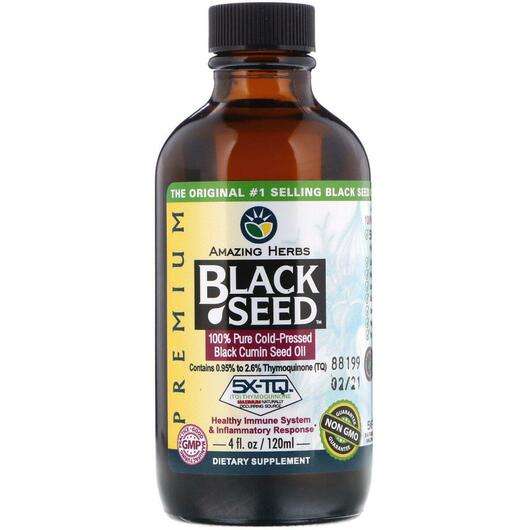 Основное фото товара Amazing Herbs, 100% Масло Черного Тмина, 100% Black Seed Oil, ...