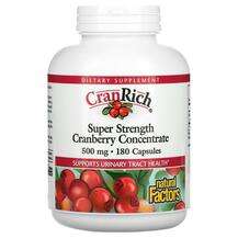 Natural Factors, Клюква 500 мг, CranRich Cranberry, 180 капсул