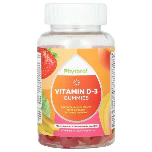 Основне фото товара Phytoral, Vitamin D-3 Gummies, Вітамін D3, 60 таблеток