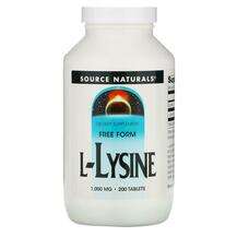 Source Naturals, L-Лизин 1000 мг, L-Lysine 1000 mg 200, 200 та...