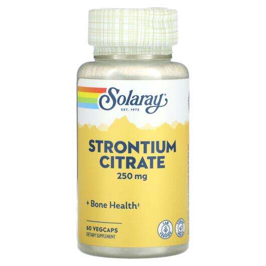 Основне фото товара Solaray, Strontium Citrate 250 mg, Стронцій, 60 капсул