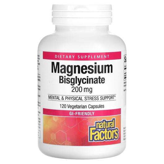 Основное фото товара Natural Factors, Магний Бисглицинат, Magnesium Bisglycinate 20...