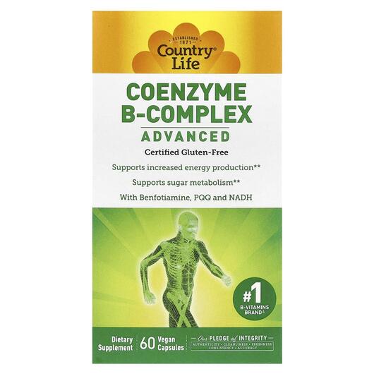 Основне фото товара Coenzyme B-Complex Advanced Основне фото товара Country Life, Coenzyme B-Complex Advanced, B-комплекс, 60 капсул