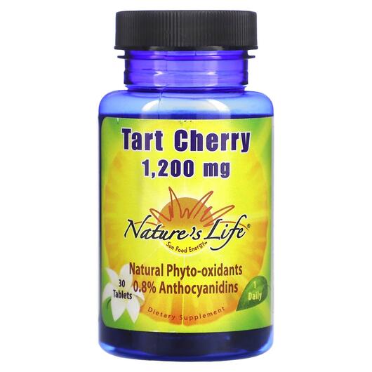 Основное фото товара Tart Cherry 1200 mg Основное фото товара Natures Life, Экстракт вишни, Tart Cherry 1200 mg, 30 таблеток