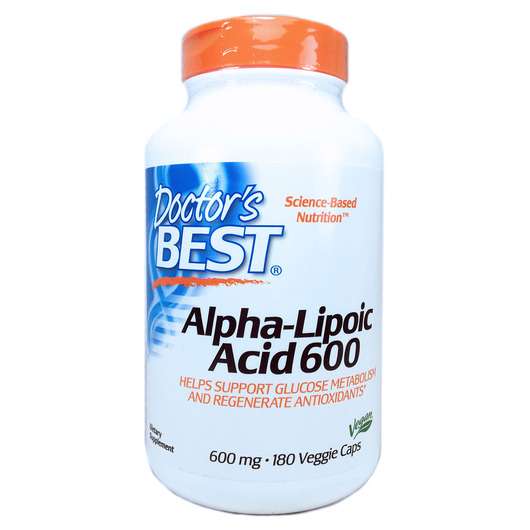Основне фото товара Doctor's Best, Alpha-Lipoic Acid, Альфа-ліпоєва кислота 600 мг...