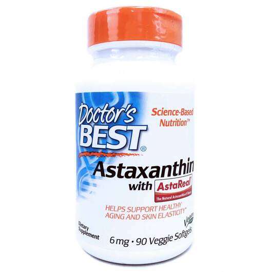Основне фото товара Doctor's Best, Astaxanthin with AstaReal, Астаксантин з AstaRe...