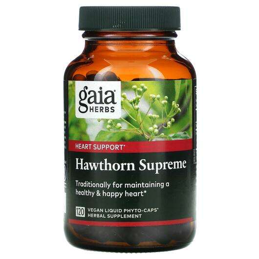 Основне фото товара Gaia Herbs, Hawthorn Supreme, Глід, 120 капсул