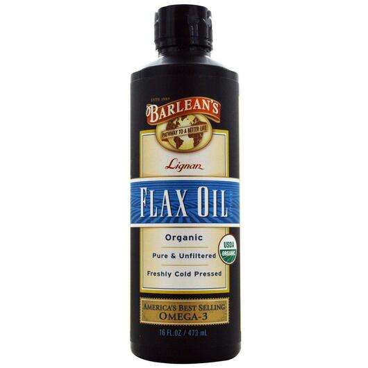 Основне фото товара Barlean's, Organic Lignan Flax Oil, Barlean's Органічне лляне ...
