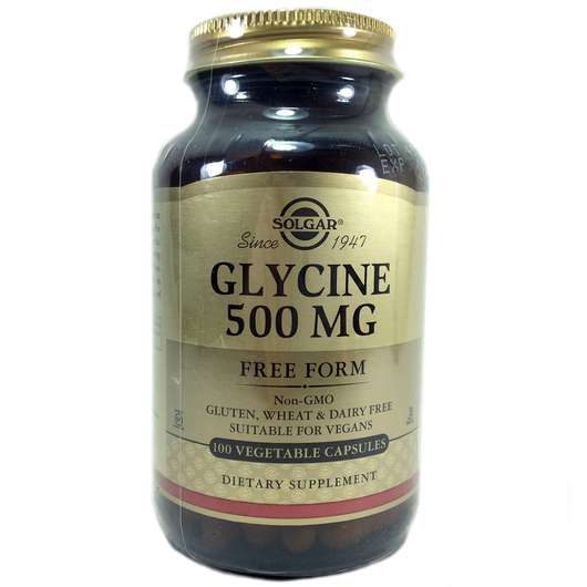 Основное фото товара Solgar, L-Глицин 500 мг, Glycine 500 mg, 100 капсул