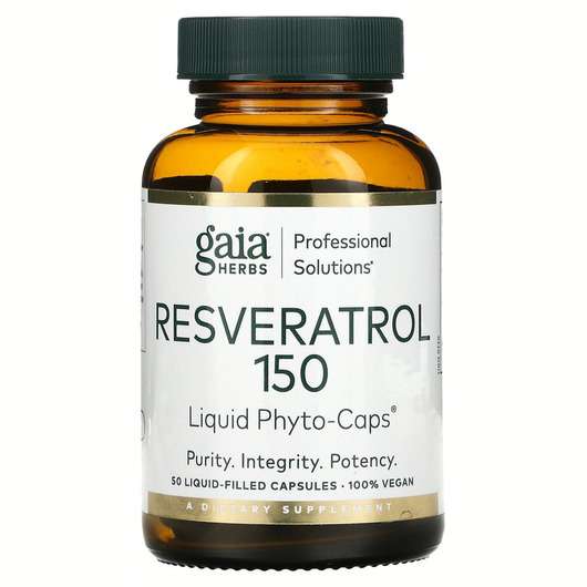Основне фото товара Gaia Herbs, Resveratrol 150 mg, Ресвератрол, 50 капсул