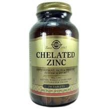 Solgar, Хелатный Цинк 22 мг, Chelated Zinc, 250 таблеток