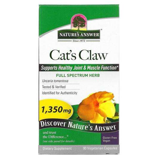 Основне фото товара Nature's Answer, Cat's Claw 1350 mg, Котячий кіготь 1350 мг, 9...