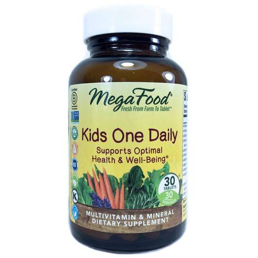 Основное фото товара Mega Food, Мультивитамины для детей, Kids One Daily, 30 таблеток