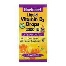 Bluebonnet, Витамин D3, Liquid Vitamin D3 2000 IU Drops, 30 мл