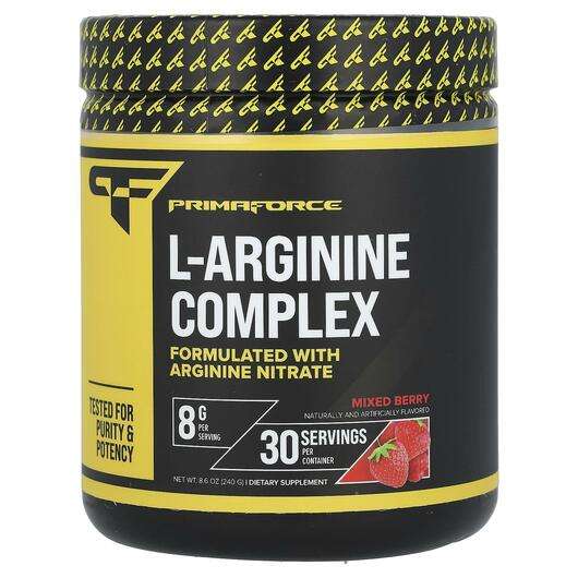 Основне фото товара Primaforce, L-Arginine Complex Mixed Berry, L-Аргінін, 240 г