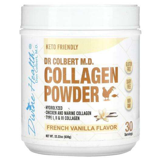 Основне фото товара Divine Health, Dr. Colbert M.D. Collagen Powder French Vanilla...