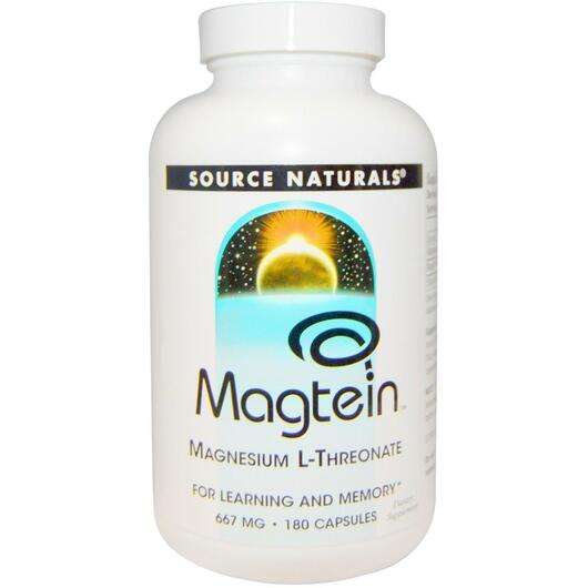 Основне фото товара Source Naturals, Magtein Magnesium L-Threonate 180, L-Треоната...