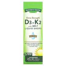 Nature's Truth, Extra Strength D3 + K2 with MK-7 Liquid Drops,...