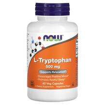 Now, L-Tryptophan 500 mg, L-Триптофан, 60 капсул