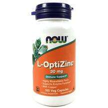 Now, L-OptiZinc 30 mg, Цинк 30 мг, 100 капсул