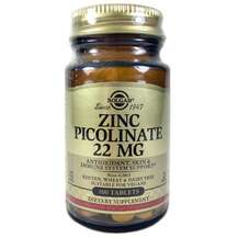Solgar, Цинк Пиколинат 22 мг, Zinc Picolinate 22 mg, 100 таблеток