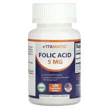 Vitamatic, Фолиевая кислота, Folic Acid 5 mg, 120 таблеток