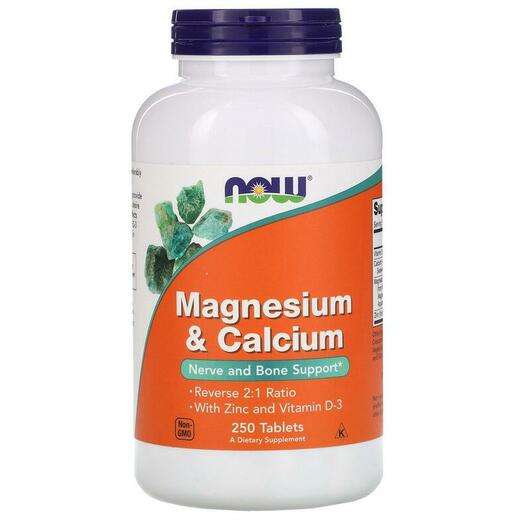 Основное фото товара Now, Магний Кальций D3, Magnesium & Calcium, 250 таблеток