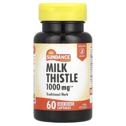 Основне фото товара Sundance Vitamins, Milk Thistle 1000 mg, Розторопша, 60 капсул