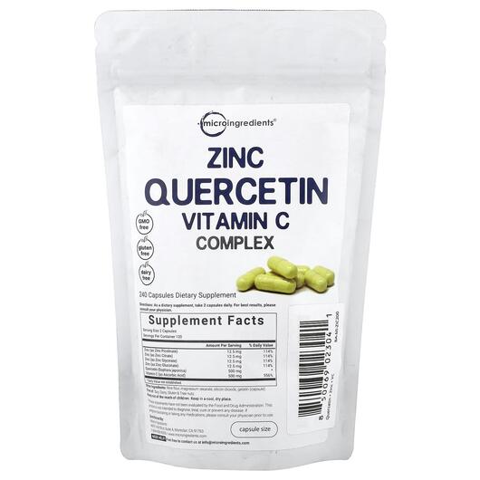 Основне фото товара Zinc Quercetin Vitamin C Complex Основне фото товара Zinc Quercetin Vitamin C Complex, Кверцетин, 240 капсул