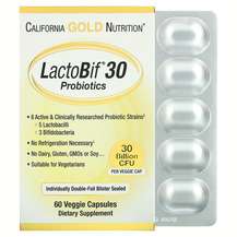 California Gold Nutrition, LactoBif 30 Billion, Пробиотики Лак...