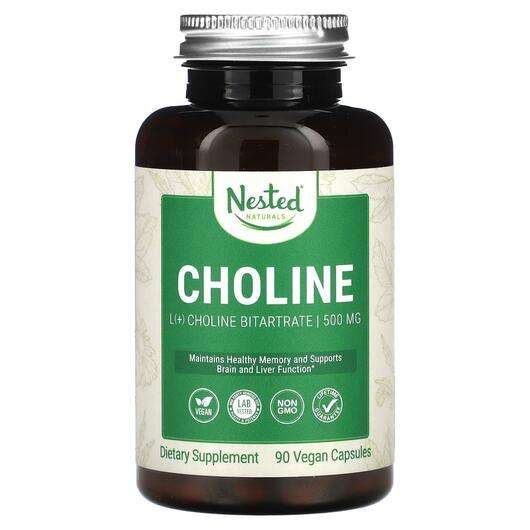 Основне фото товара Nested Naturals, Choline L + Choline Bitartrate 250 mg, Вітамі...