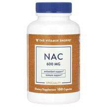 The Vitamin Shoppe, NAC N-ацетил-L-цистеин, NAC 600 mg, 100 ка...