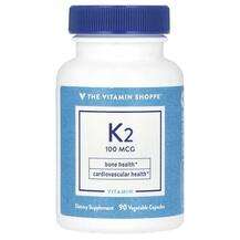 The Vitamin Shoppe, Витамин K2, Vitamin K2 100 mcg, 90 капсул