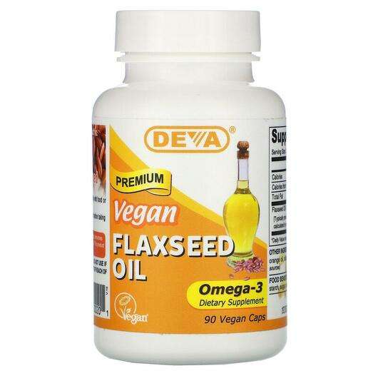 Основне фото товара Deva, Flaxseed Oil Vegan, Веганська Лляна олія, 90 капсул