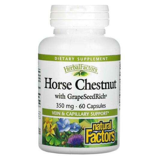 Основне фото товара Natural Factors, Horse Chestnut 350 mg, Кінський каштан 350 мг...