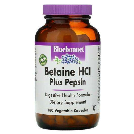 Основне фото товара Bluebonnet, Betaine HCl, Бетаїн HCL, 180 капсул