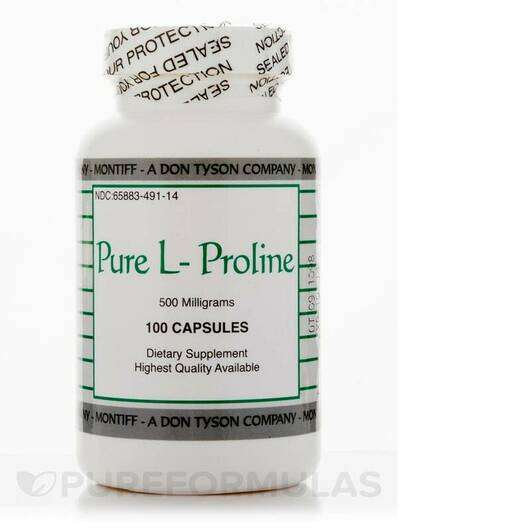 Основне фото товара Montiff, Pure L-Proline 500 mg, L-Пролін, 100 капсул