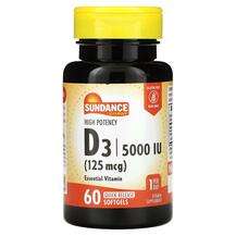 Sundance Vitamins, High Potency D3 125 mcg 5000 IU, Вітамін D3...