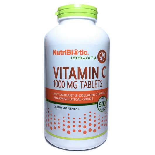 Основне фото товара NutriBiotic, Vitamin C 1000 mg, Вітамін С 1000 мг, 500 таблеток