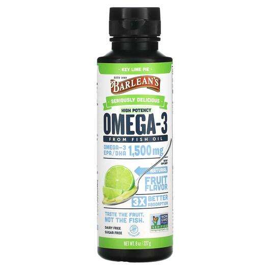 Основне фото товара Barlean's, Seriously Delicious Omega-3 from Fish Oil Key Lime ...