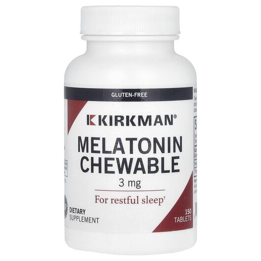 Основне фото товара Kirkman, Melatonin Chewable 3 mg, Мелатонін 3 мг, 150 таблеток