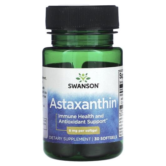 Основне фото товара Swanson, Astaxanthin 8 mg, Астаксантин, 30 капсул