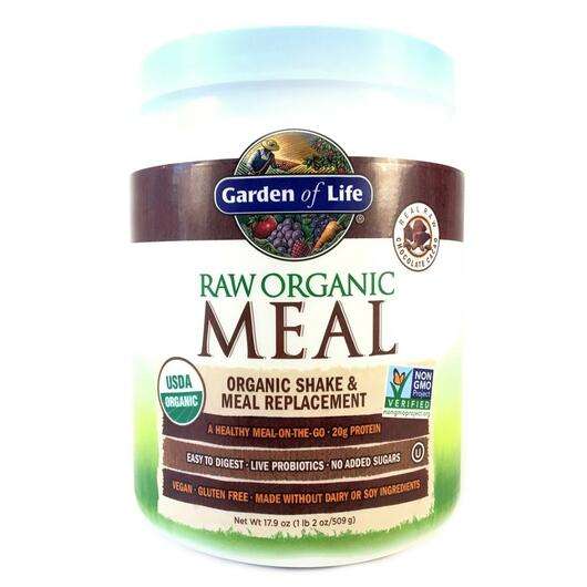 Основне фото товара Garden of Life, RAW Organic Meal Chocolate, Замінник їжі Какао...