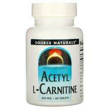 Source Naturals, Acetyl L-Carnitine 500 mg 60, Ацетил L-карніт...