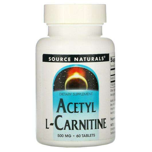 Основное фото товара Source Naturals, Ацетил L-Карнитин 500 мг, Acetyl L-Carnitine ...