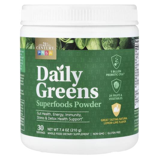 Основное фото товара Daily Greens Superfoods Powder Lemon Lime Основное фото товара Суперфуд, Daily Greens Superfoods Powder Lemon Lime, 210 г