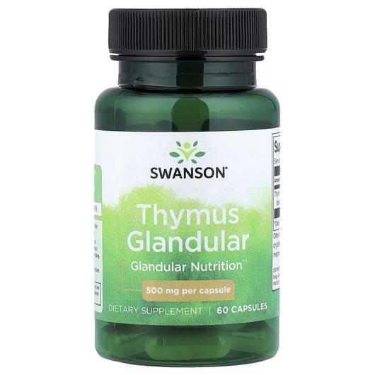 Основное фото товара Thymus Glandular 500 mg Основное фото товара Swanson, Тимус, Thymus Glandular 500 mg, 60 капсул
