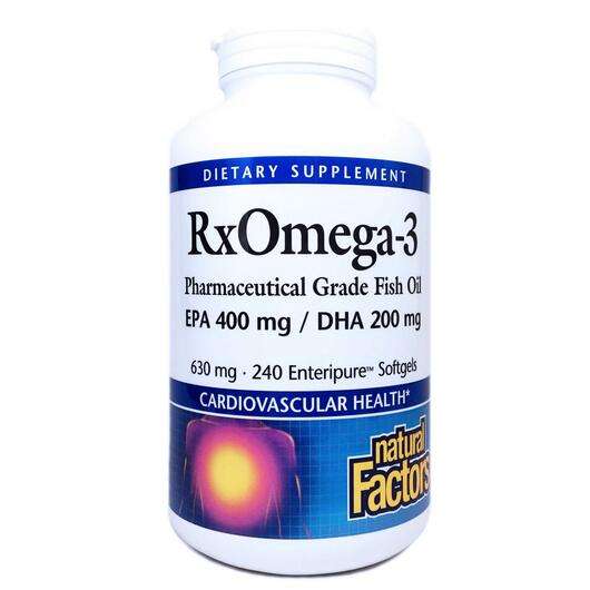 Основне фото товара Natural Factors, RxOmega-3, ЕПА 400 мг ДГЭА 200 мг, 240 капсул